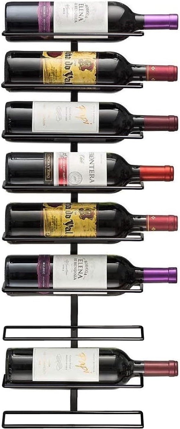 12 Bottles Wall Mounted Wine Rack - Black Metal | Cellar Shop
