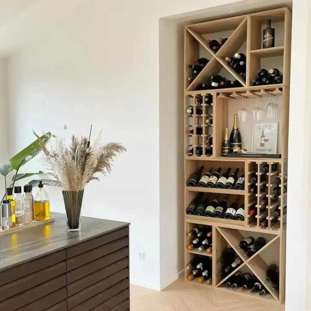 18 Bottles Oak Wine Rack - Wine Rack Store