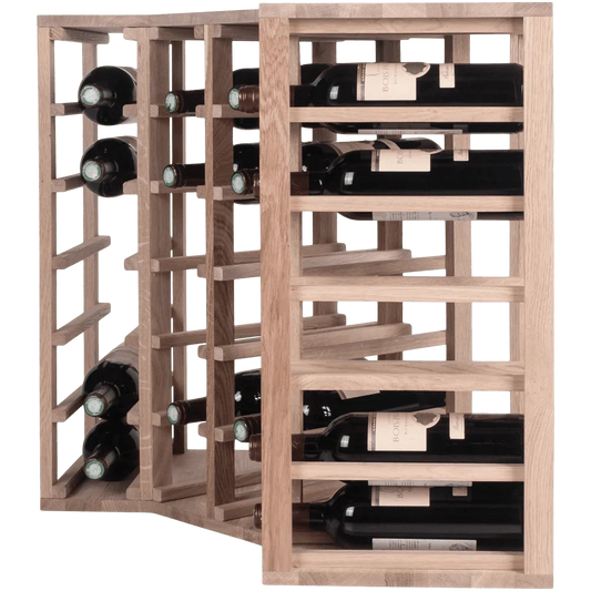 24 bottle Solid Oak Corner Wine Rack - Wine Rack Store