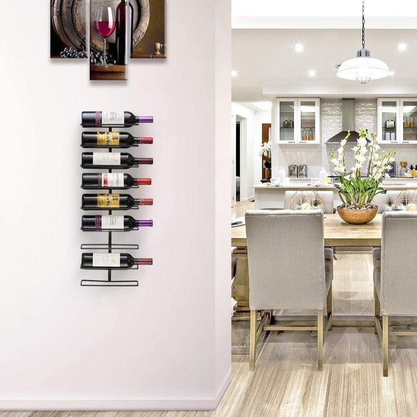 9 Bottles Wall Mounted Wine Rack | Black | wine rack store