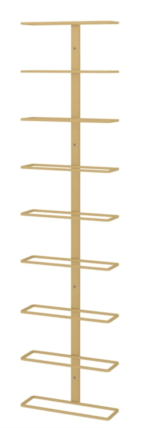 9 Bottles Wall Mounted Wine Rack | Gold | Wine Rack Store