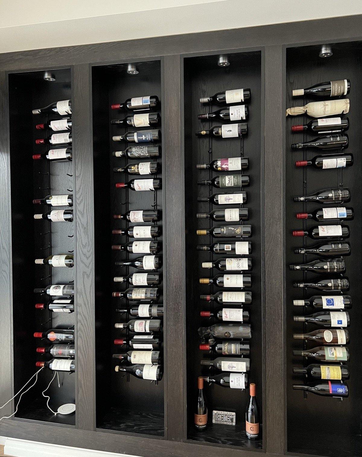 One Bottle Deep Wall Mounted Wine Rack.