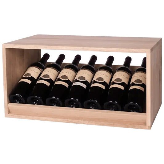 14 Bottles Solid Oak Display Wine Rack - Wine Rack Store