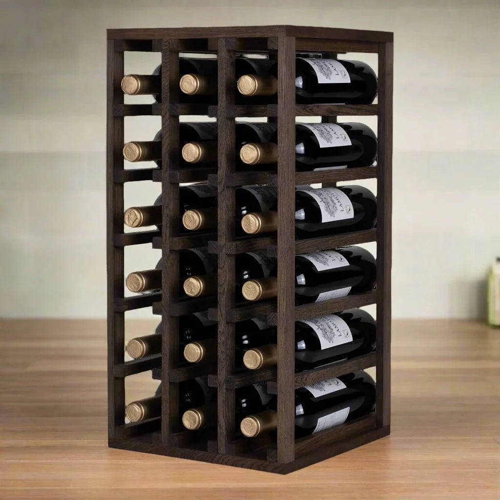 Wine Oak Racking 18 Bottle Solid American Oak Wine Rack | Cellar Shop
