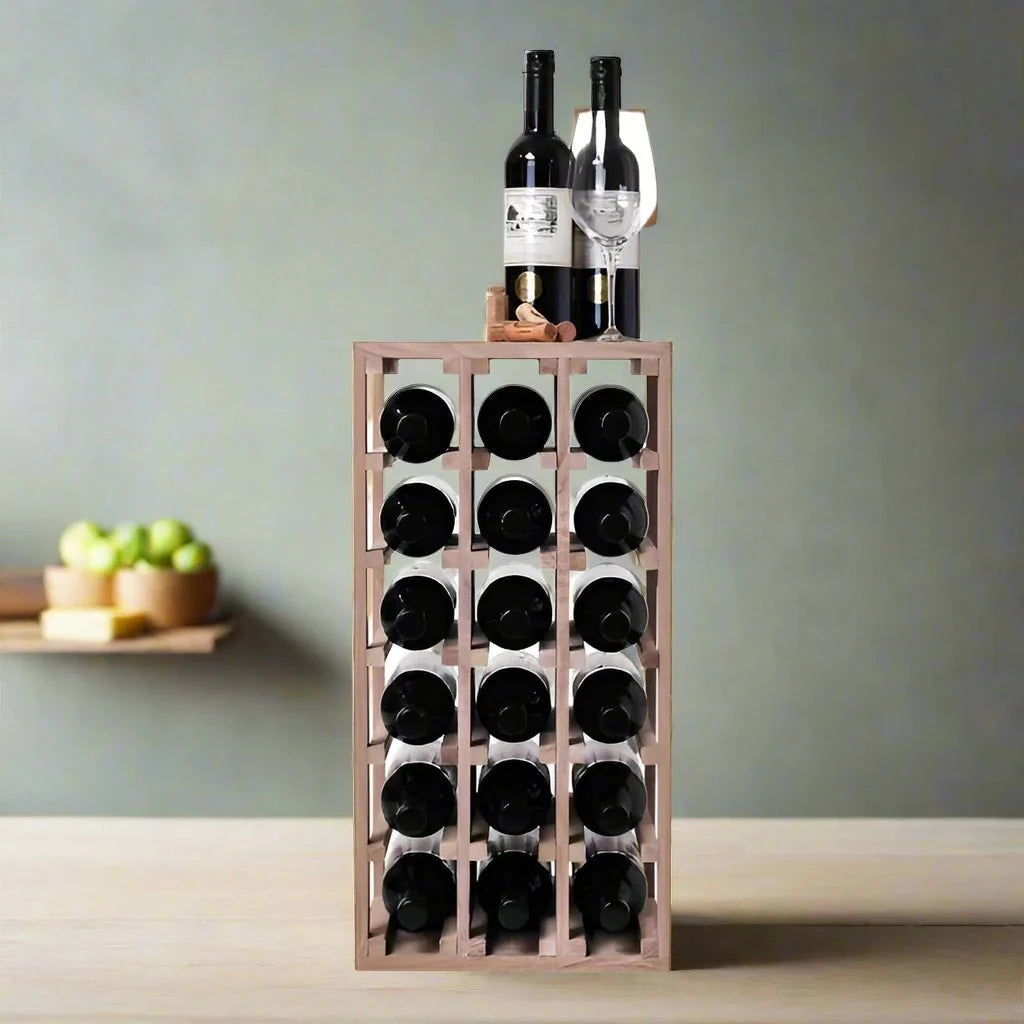 Wine Oak Racking 18 Bottle Solid American Oak Wine Rack | Cellar Shop