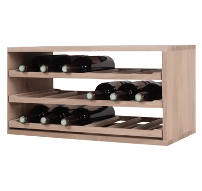 18 Bottles Solid Oak Shelves Wine Rack