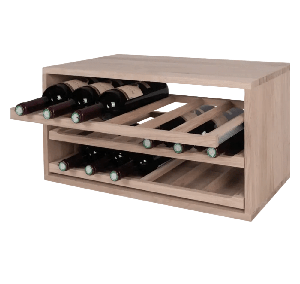 18 Bottles Solid Oak Shelves Wine Rack
