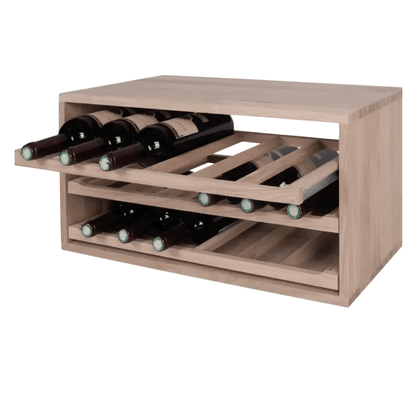 18 Bottles Solid Oak Shelves Wine Rack