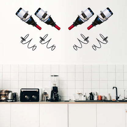 Hanging Wine Rack Hollow Wall Decoration Black
