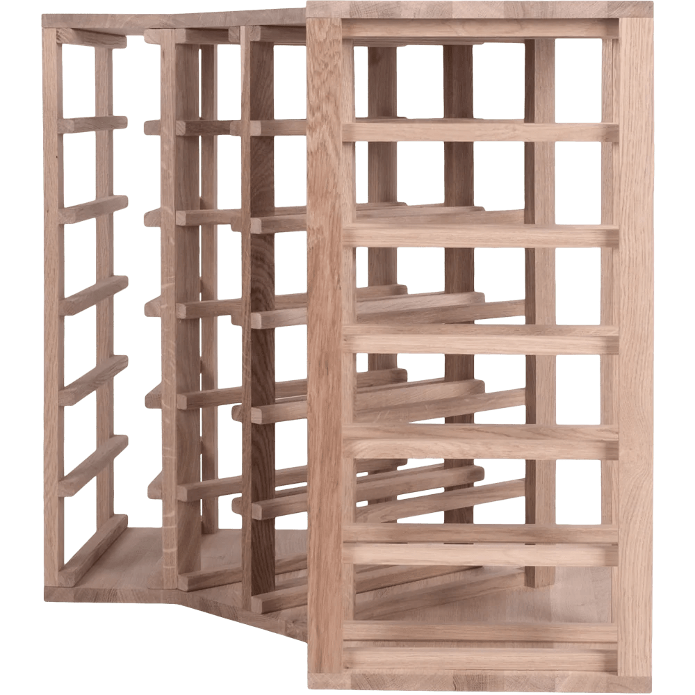 24 bottle Solid Oak Corner Wine Rack - Wine Rack Store | Cellar Shop