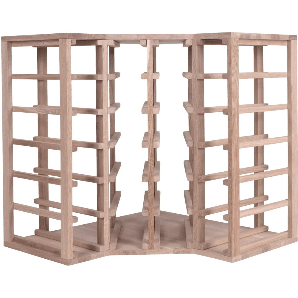 24 bottle Solid Oak Corner Wine Rack - Wine Rack Store