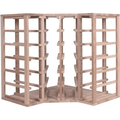 24 bottle Solid Oak Corner Wine Rack - Wine Rack Store