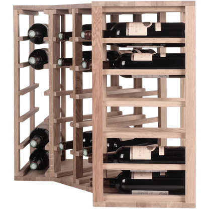 24 bottle Solid Oak Corner Wine Rack - Wine Rack Store