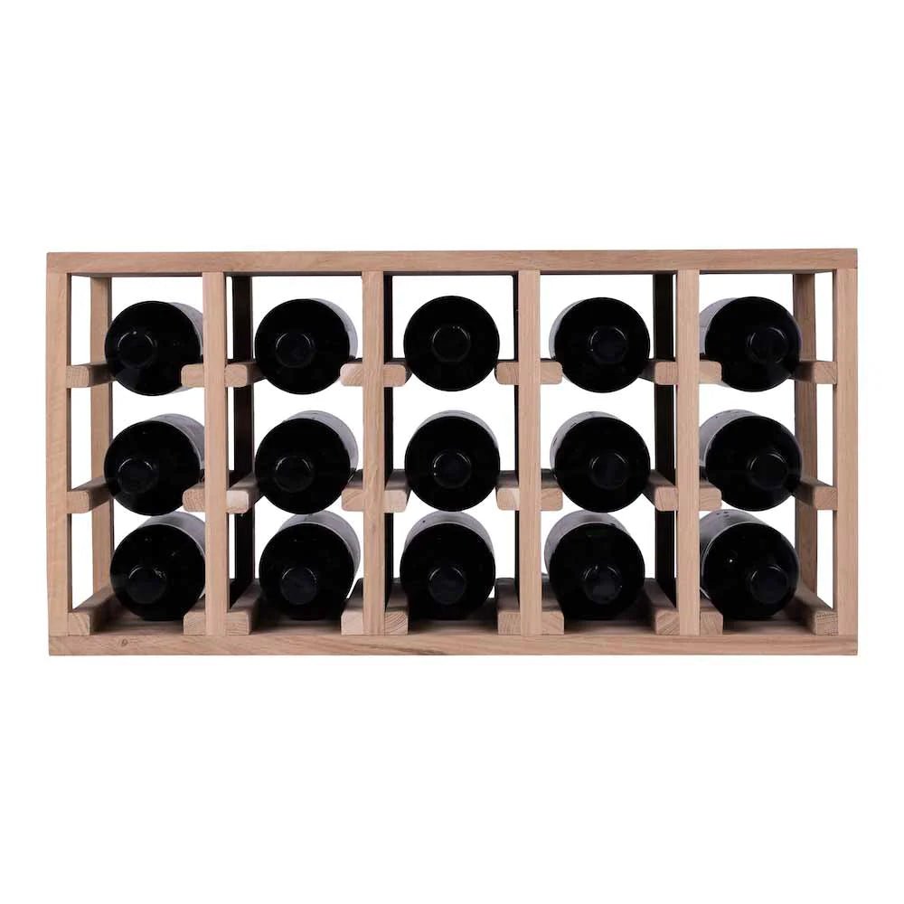 15 Bottles Solid Oak Cube Wine Rack - Cellar Shop
