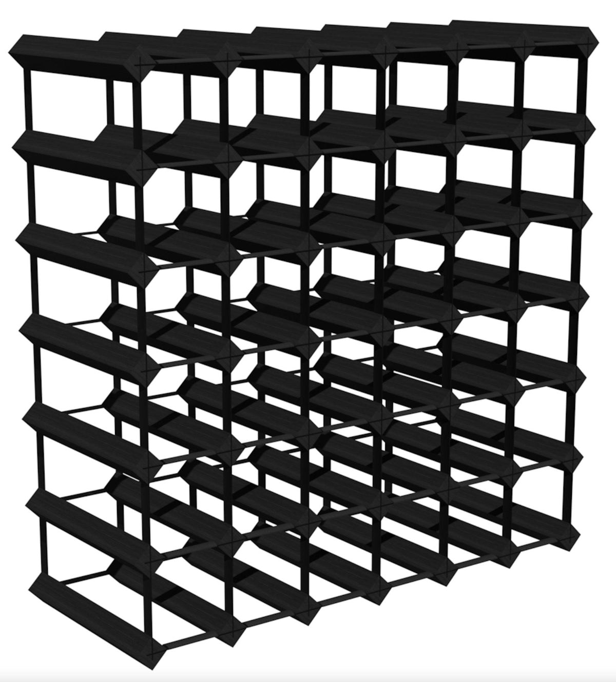 Classic 42 Bottle Dark Oak Stained Wood And Galvanised Metal Wine Rack Ready Assembled~p31158129