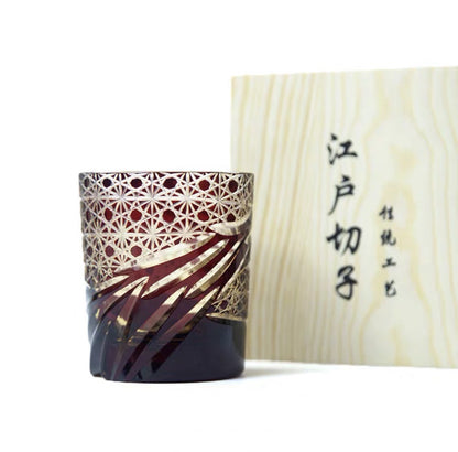 Edo Kiriko Japanese Sake  Whiskey Glass Hand Carved