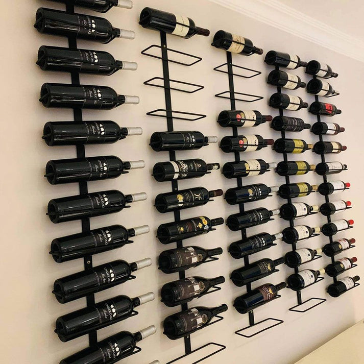 9 Bottles Wall Mounted Black Metal Wine Rack | Cellar Shop