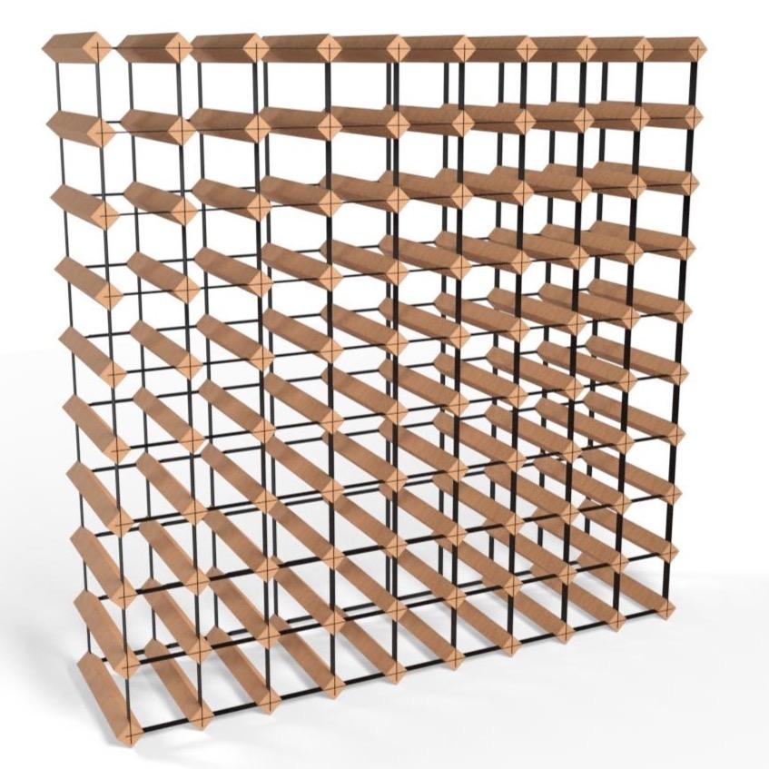 Linear Wine Rack 90 Bottles Classic Line Wine Rack - Pine & Metal | Cellar Shop