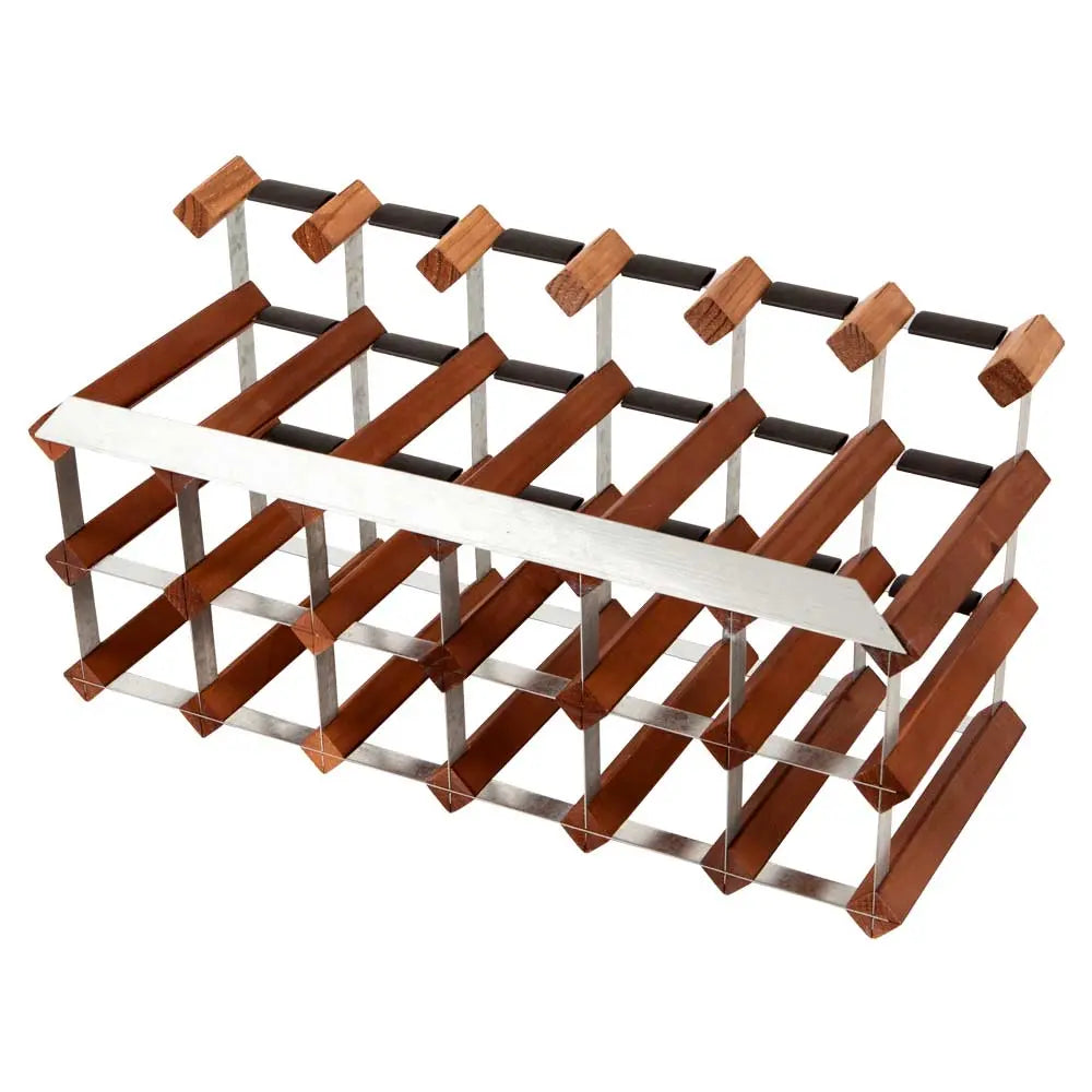 18 bottle timber wine rack display 6x3 Rustic
