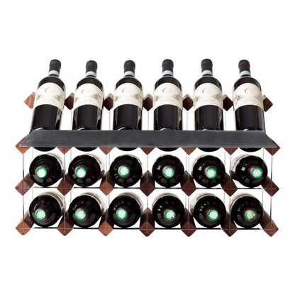 18 bottle timber wine rack display 6x3 Rustic