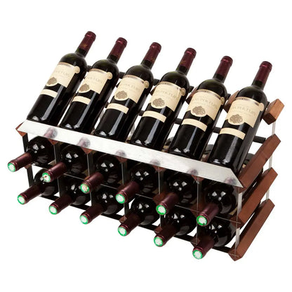 18 bottle timber wine rack display 6x3 Rustic
