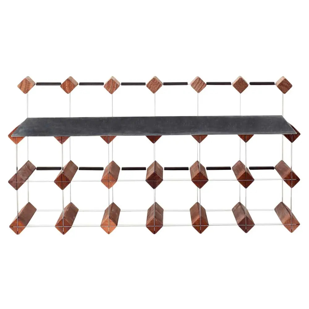 18 bottle timber wine rack display 6x3 Rustic