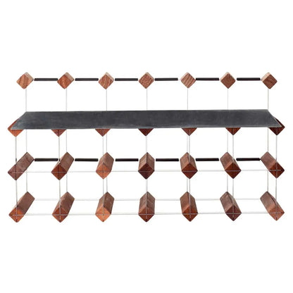 18 bottle timber wine rack display 6x3 Rustic