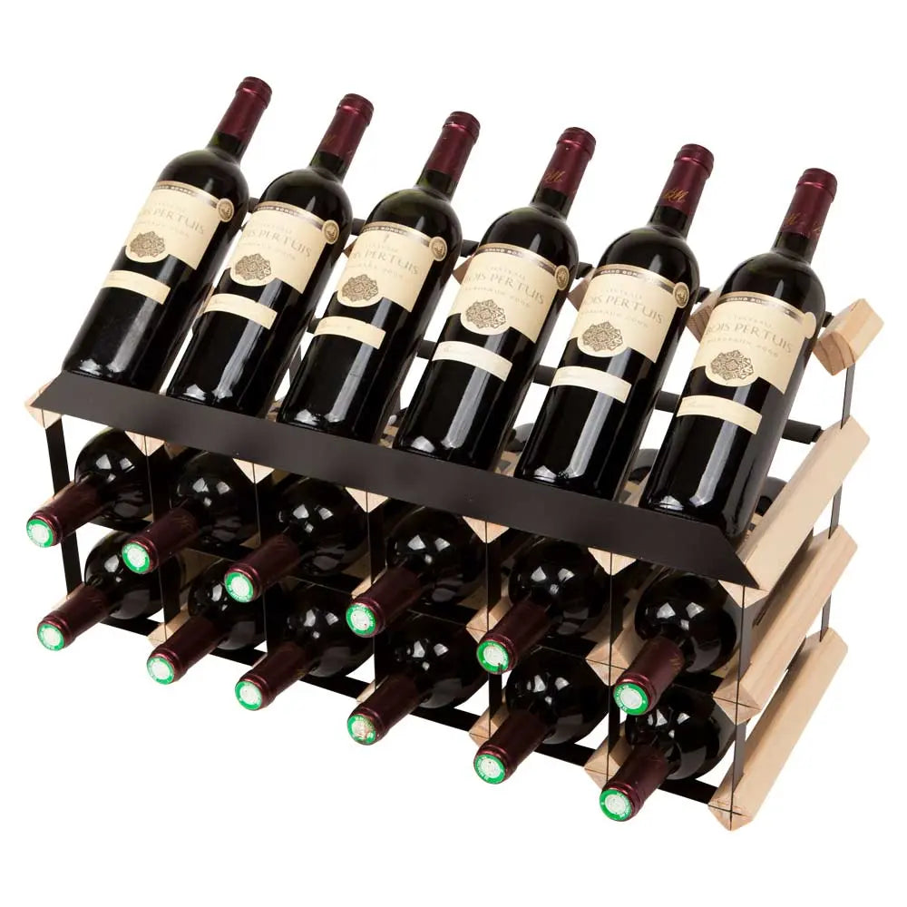 18 bottle timber wine rack display 6x3