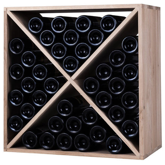 X Module Solid Oak Cube Wine Rack - Wine Rack Store