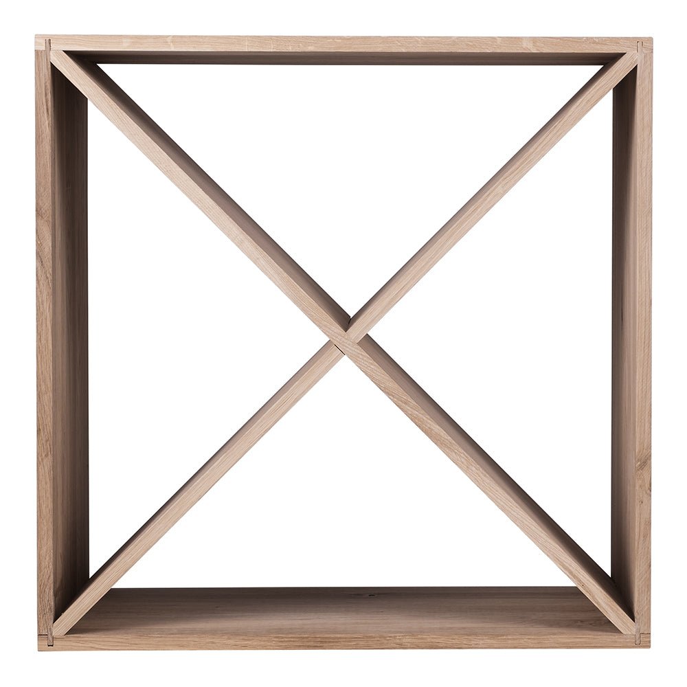 X Module Solid Oak Cube Wine Rack - Wine Rack Store