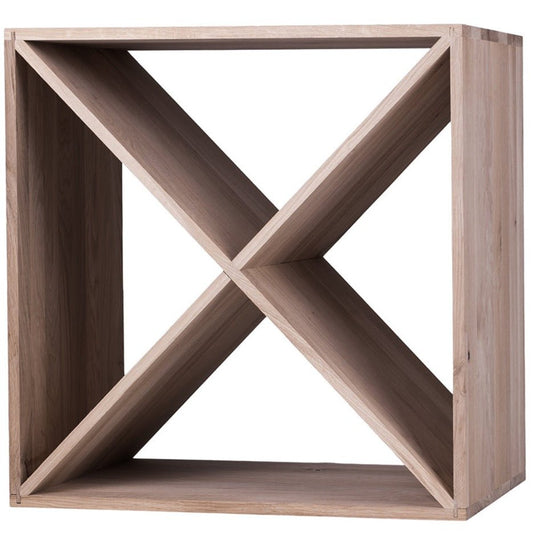 X Module Solid Oak Cube Wine Rack - Wine Rack Store