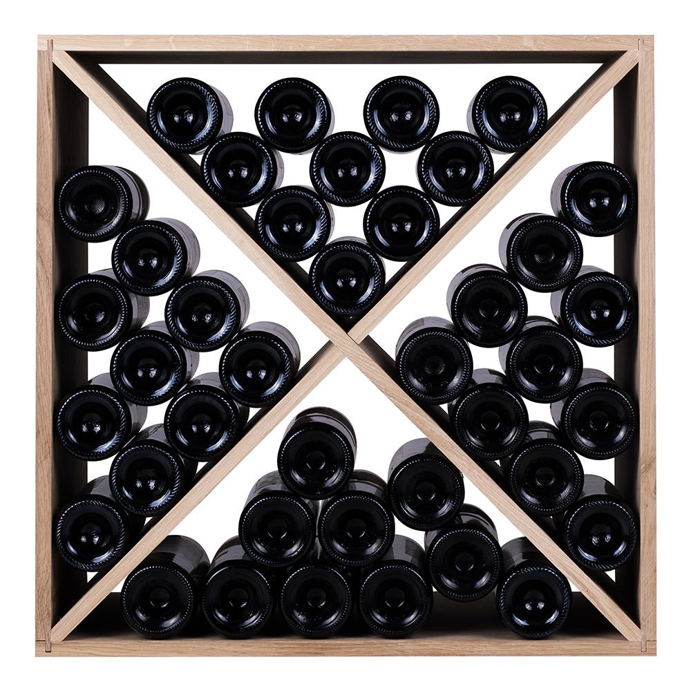 X Module Solid Oak Cube Wine Rack - Wine Rack Store