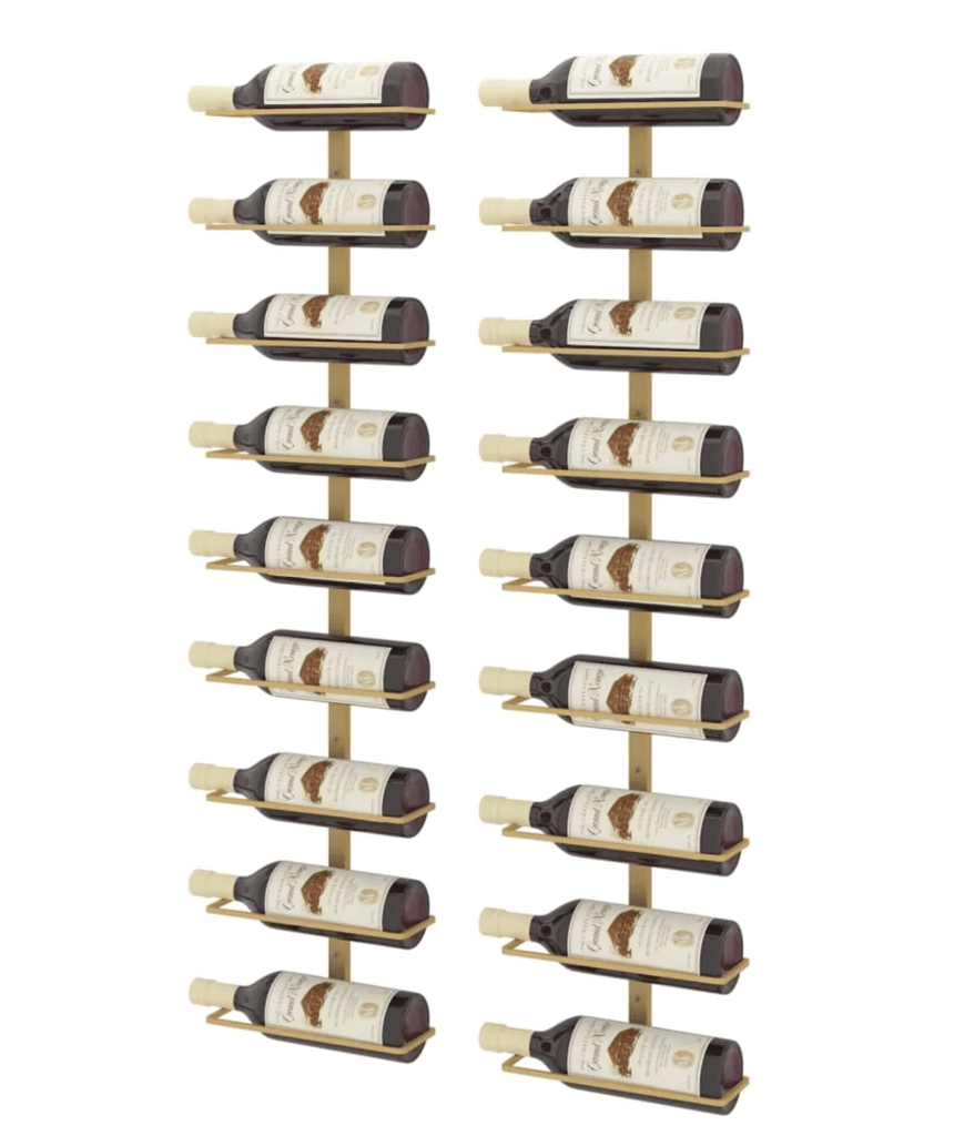 9 Bottles Wall Mounted Wine Rack | Gold |  Wine Pegs | Cellar Shop | Wall Mounted | Wine Rack